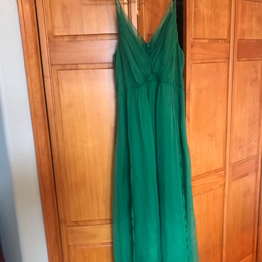 Anthropologie emerald green dress